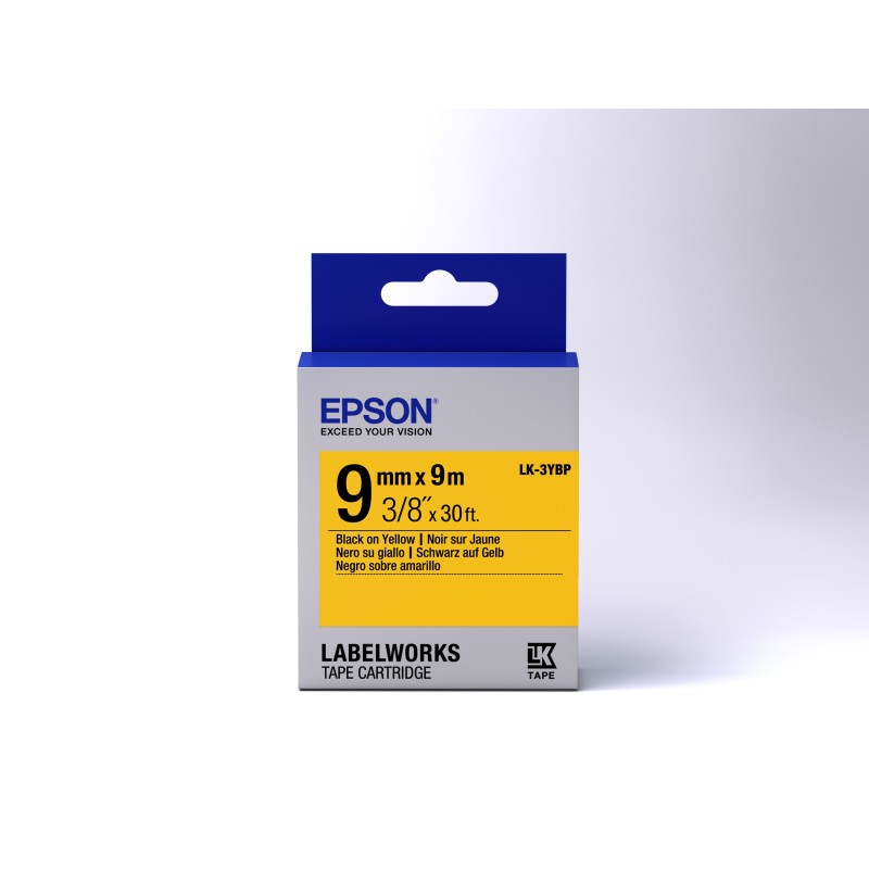 Epson Nastro fondo Pastello Giallo per testo Nero 9 9 LK-3YBP