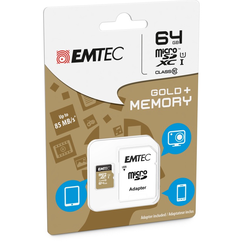 Emtec microSD Class10 Gold+ 64GB MicroSDXC Classe 10