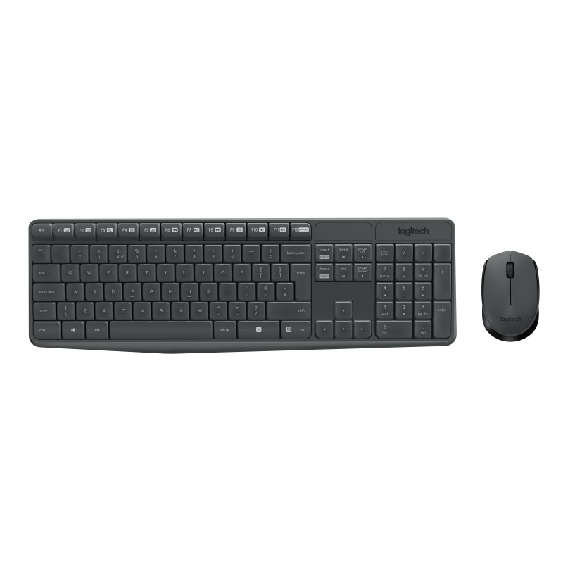 Logitech MK235 tastiera Mouse incluso USB AZERTY Francese Grigio