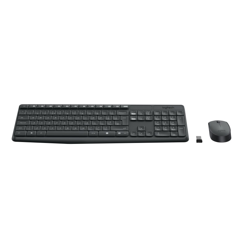 Logitech MK235 tastiera Mouse incluso USB AZERTY Francese Grigio