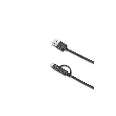 Celly USBCMICRO cavo USB USB A USB C Micro-USB B Nero