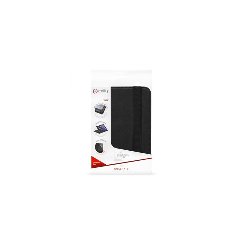 Celly UNITAB78BK custodia per tablet 20,3 cm (8") Custodia a libro Nero