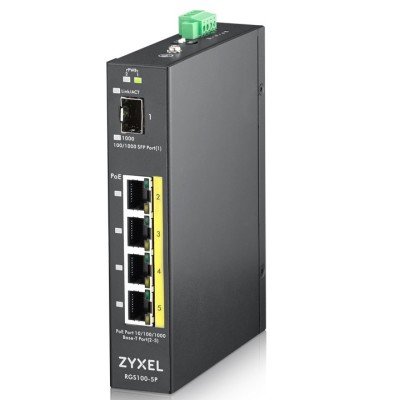 Zyxel RGS100-5P Non gestito L2 Gigabit Ethernet (10 100 1000) Supporto Power over Ethernet (PoE) Nero