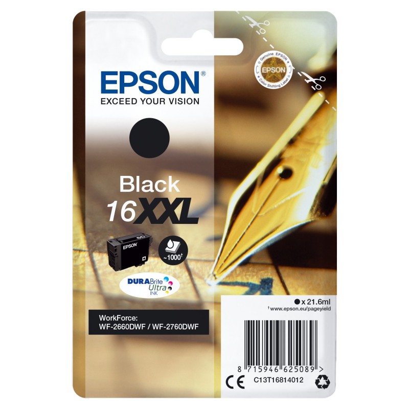 Epson Cartuccia Penna e cruciverba Nero Inchiostri DURABrite Ultra 16XXL