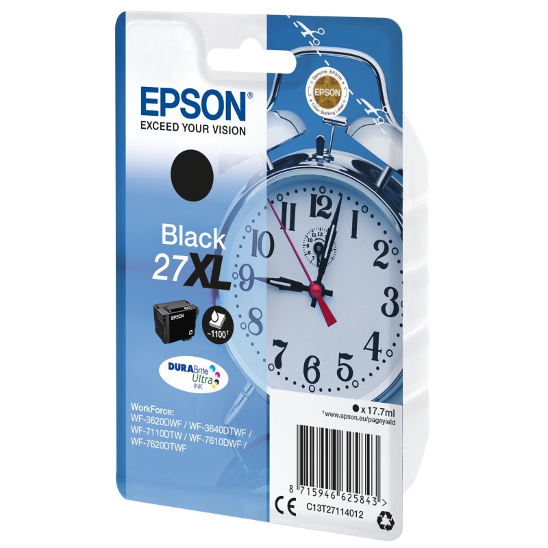 Epson Alarm clock Cartuccia Sveglia Nero Inchiostri DURABrite Ultra 27XL