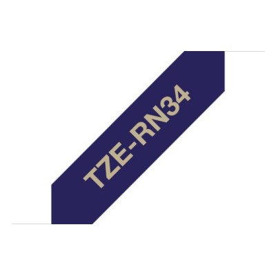 Brother TZE-RN34 nastro per etichettatrice Oro su blu navy