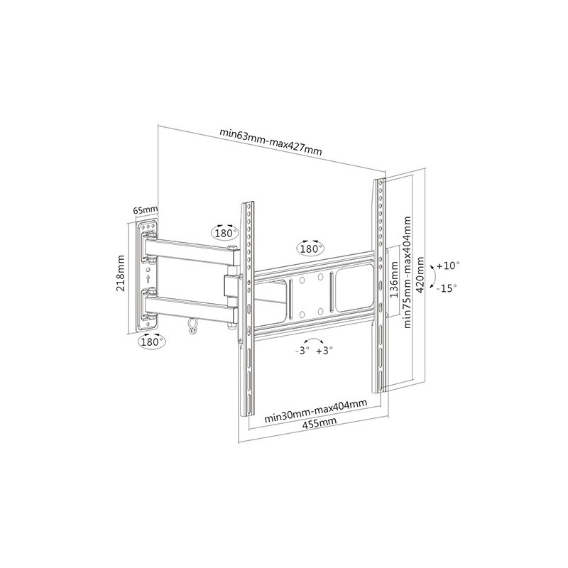 Link Accessori LKBR01 Supporto TV a parete 139,7 cm (55") Nero