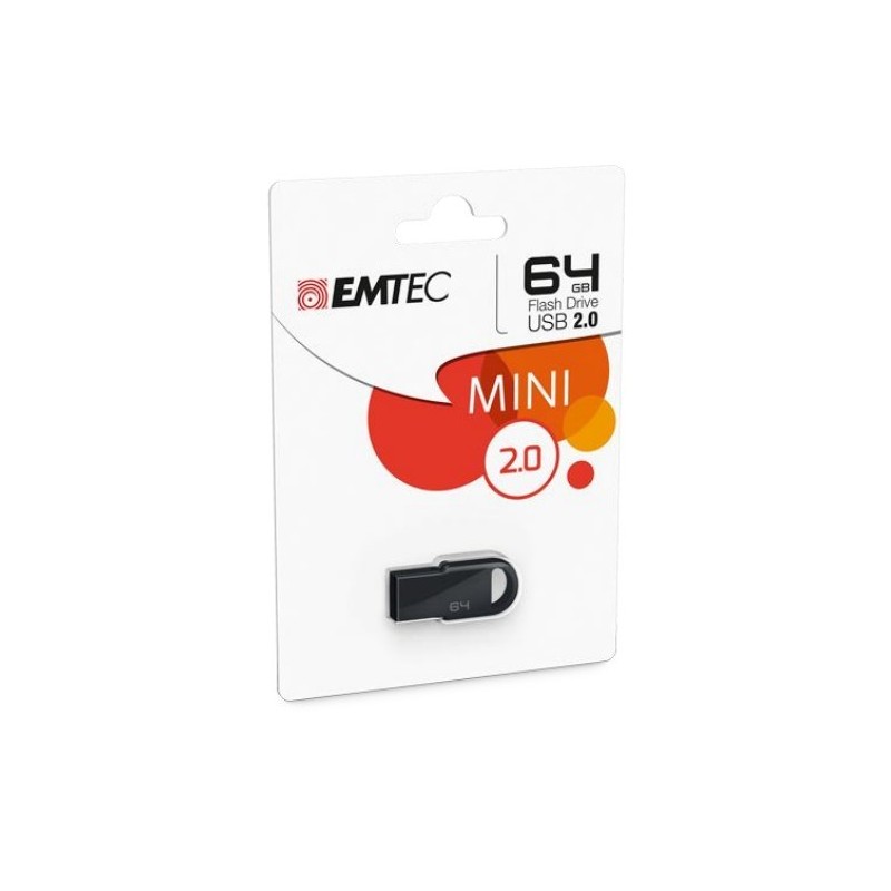 Emtec D250 Mini unità flash USB 64 GB USB tipo A 2.0 Nero