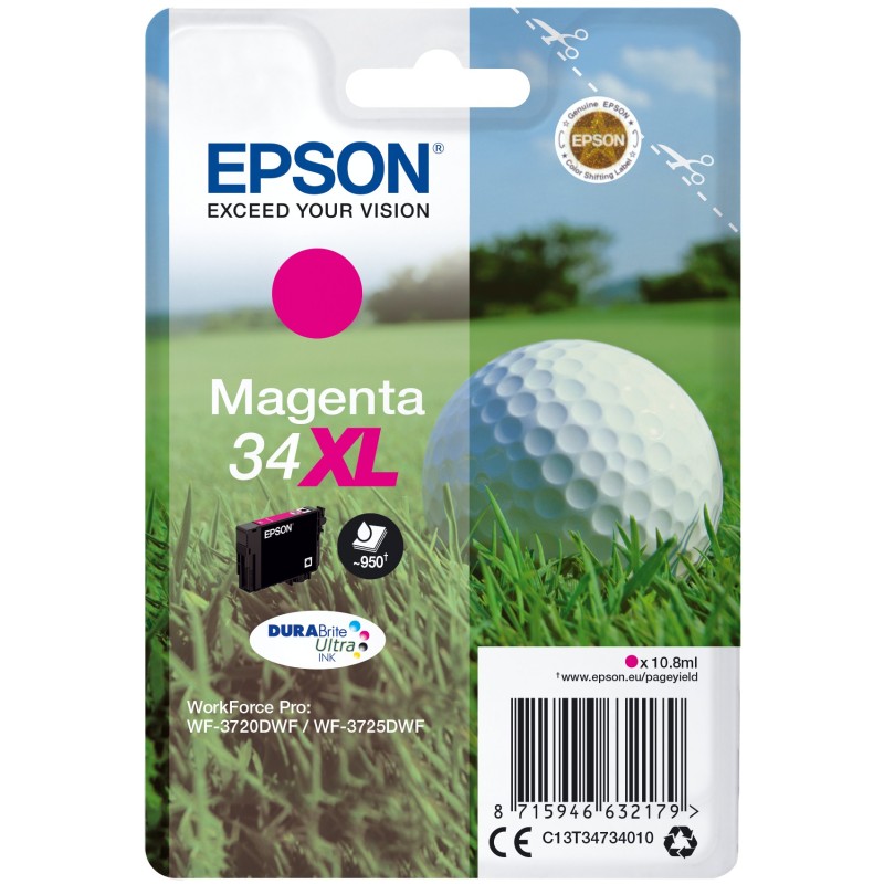 Epson Golf ball Singlepack Magenta 34XL DURABrite Ultra Ink