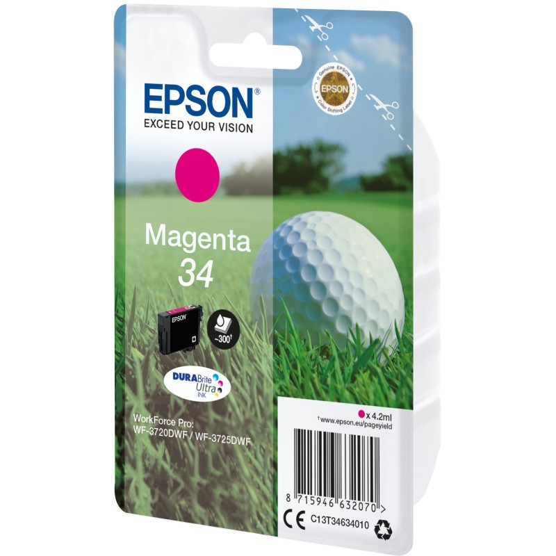 Epson Golf ball Singlepack Magenta 34 DURABrite Ultra Ink