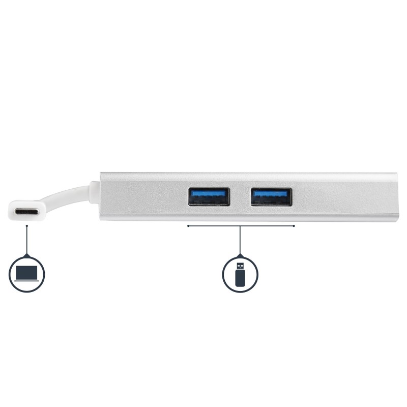 StarTech.com Adattatore USB-C Multiporta - Docking Station da viaggio USB-C con HDMI 4K - 60W Alimentazione Pass-Through, GbE,