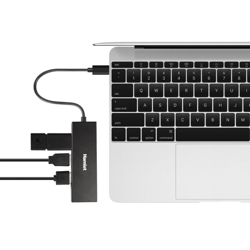 Hamlet Hub Usb 3.1 Type C 4 porte trasferimento fino a 5 Gbps