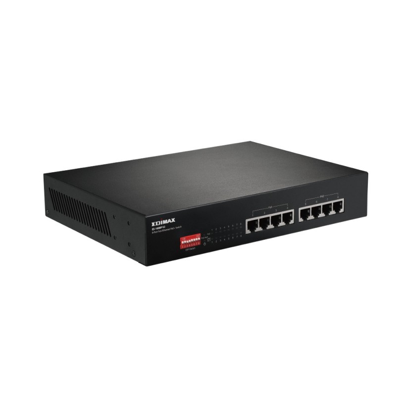 Edimax ES-1008P V2 switch di rete Fast Ethernet (10 100) Supporto Power over Ethernet (PoE) Nero