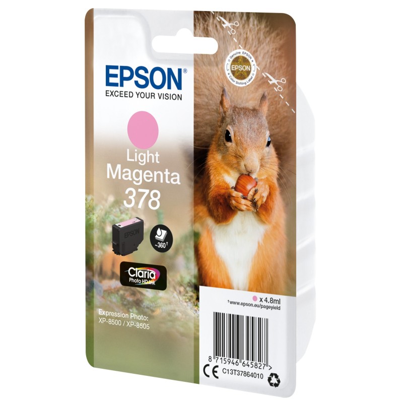 Epson Squirrel Singlepack Light Magenta 378 Claria Photo HD Ink