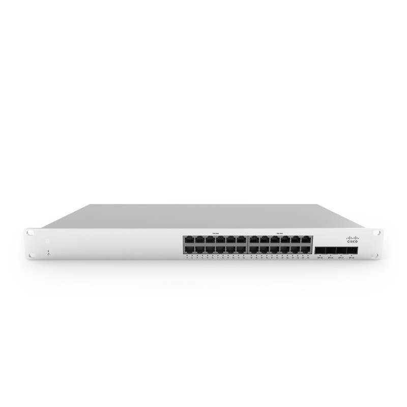 Cisco Meraki MS210-24P-HW switch di rete Gestito Gigabit Ethernet (10 100 1000) Supporto Power over Ethernet (PoE) 1U Alluminio