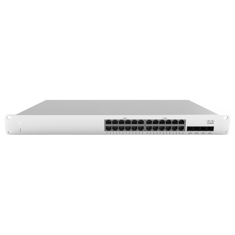 Cisco Meraki MS210-24P-HW switch di rete Gestito Gigabit Ethernet (10 100 1000) Supporto Power over Ethernet (PoE) 1U Alluminio