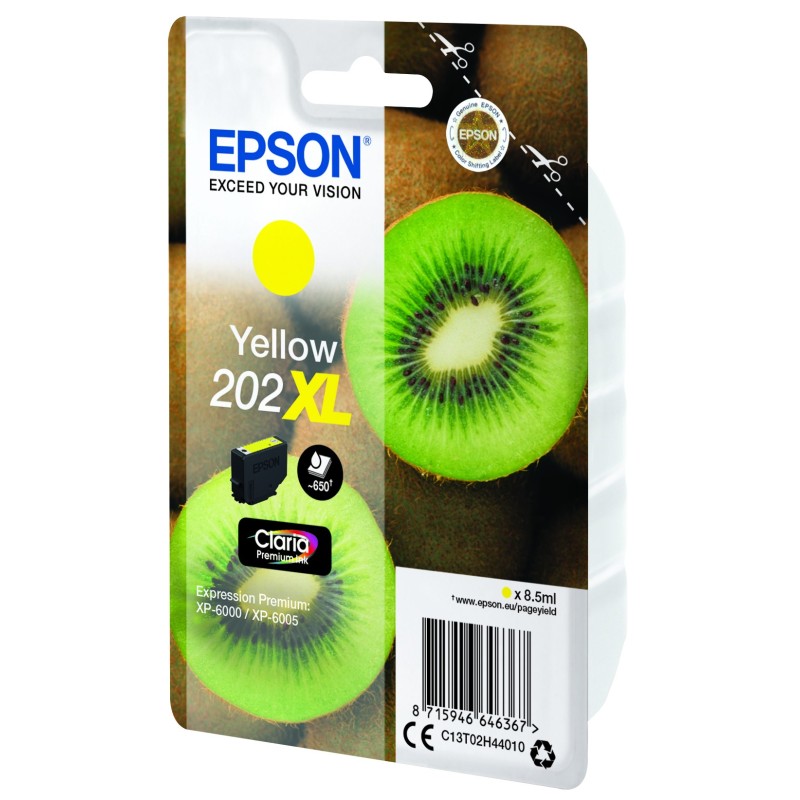 Epson Kiwi Singlepack Yellow 202XL Claria Premium Ink