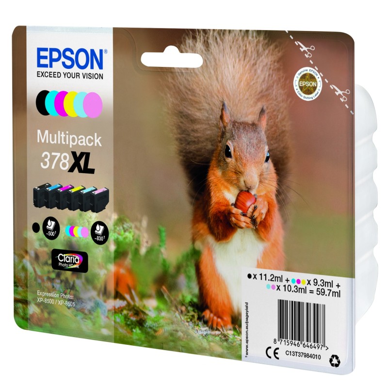 Epson Squirrel Multipack 6-colours 378XL Claria Photo HD Ink