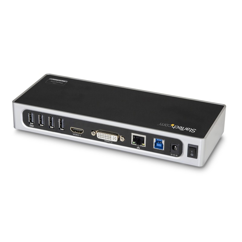 StarTech.com Docking Station USB 3.0 - Laptop Dock per doppio monitor con HDMI e DVI VGA Video - Hub a 6 porte USB 3.1 Gen 1