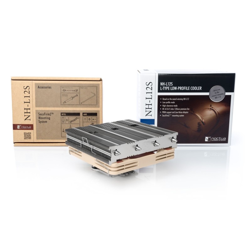 Noctua NH-L12S sistema di raffreddamento per computer Processore Refrigeratore 12 cm Beige, Nichel