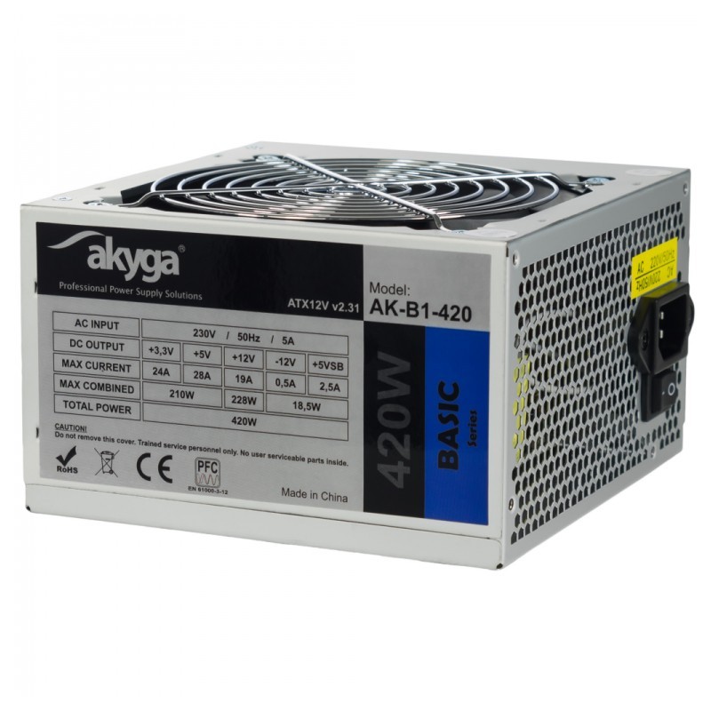 Akyga AK-B1-420 alimentatore per computer 420 W 20+4 pin ATX ATX Grigio