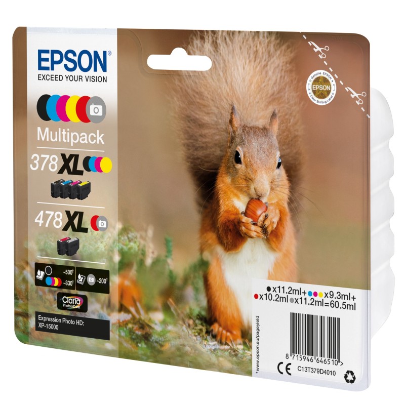 Epson Squirrel Multipack 6-colours 378XL   478XL Claria Photo HD Ink