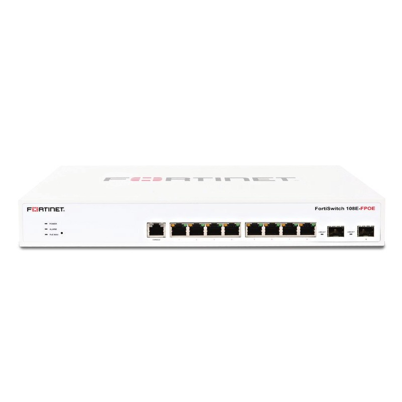 Fortinet FortiSwitch 108E-FPOE Gestito L2 Gigabit Ethernet (10 100 1000) Supporto Power over Ethernet (PoE) 1U Bianco