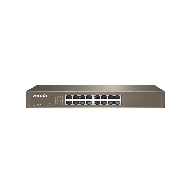 Tenda TEF1016D switch di rete Non gestito Fast Ethernet (10 100) Grigio