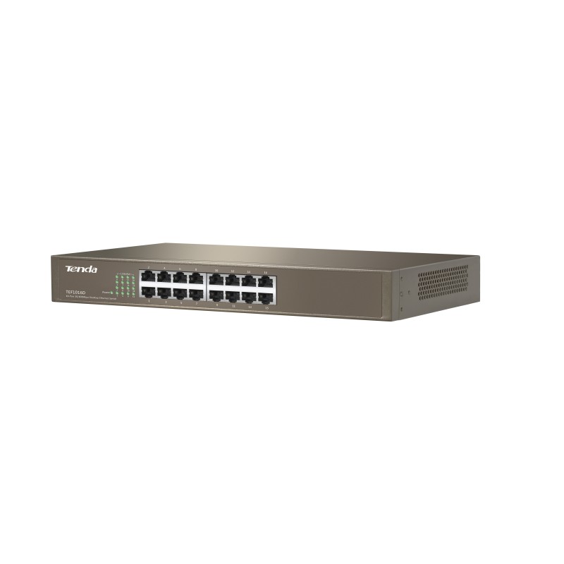 Tenda TEF1016D switch di rete Non gestito Fast Ethernet (10 100) Grigio