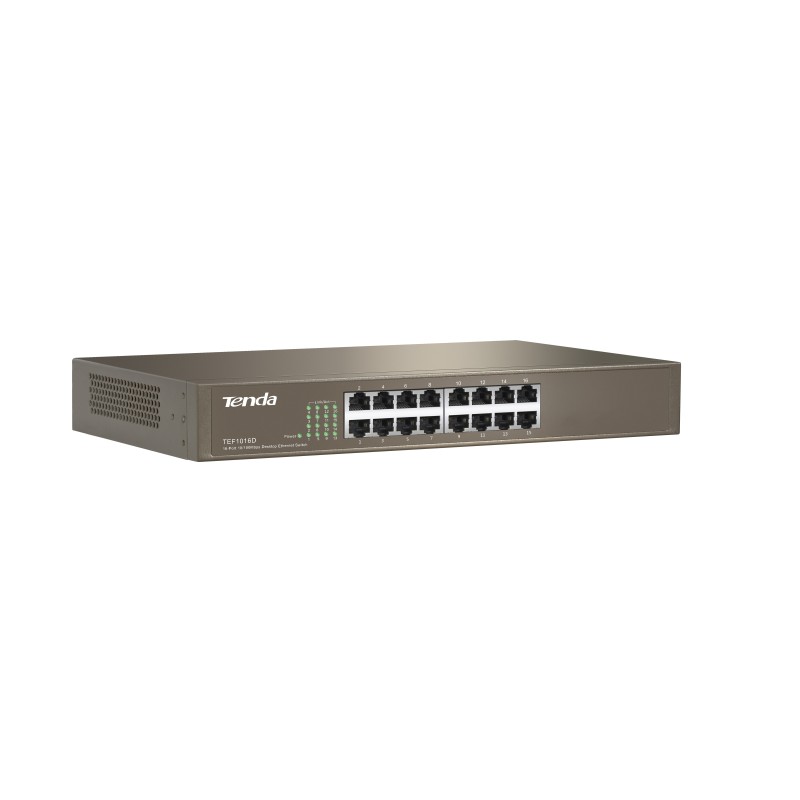 Tenda TEF1016D switch di rete Non gestito Fast Ethernet (10 100) Grigio