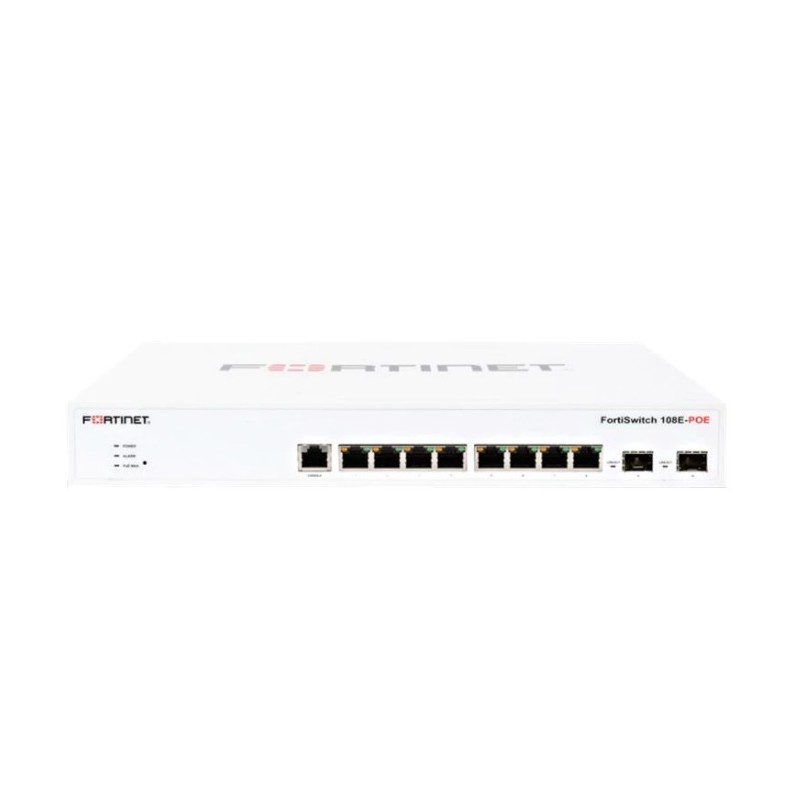 Fortinet FortiSwitch 108E-POE Gestito L2 Gigabit Ethernet (10 100 1000) Supporto Power over Ethernet (PoE) 1U Bianco