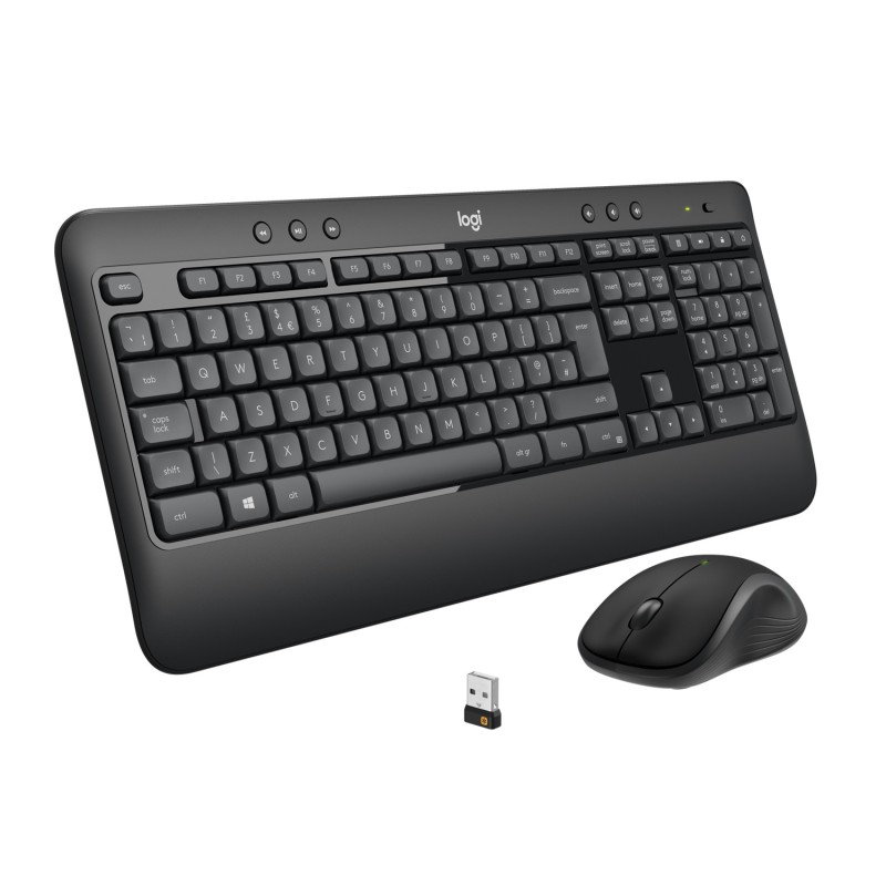 Logitech Advanced MK540 tastiera Mouse incluso USB QWERTY US International Nero, Bianco