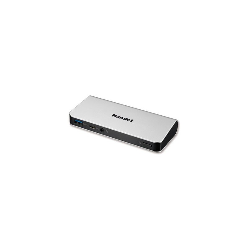 Hamlet Docking Station collega due display HDMI e DP con 4 porte usb 3.0, LAN e audio