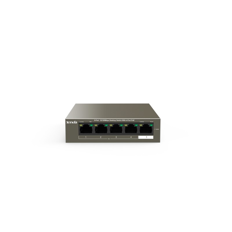 Tenda TEF1105P-4-63W Non gestito Fast Ethernet (10 100) Supporto Power over Ethernet (PoE) Nero