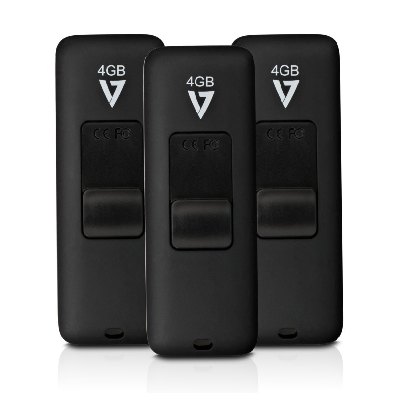 V7 VF24GAR-3PK-3E unità flash USB 4 GB USB tipo A 2.0 Nero