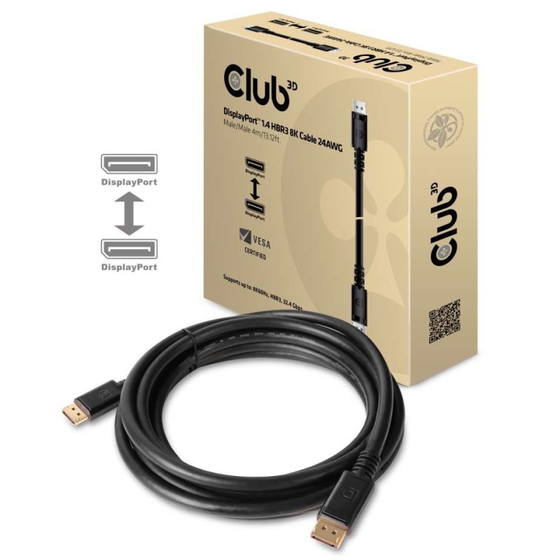 CLUB3D DisplayPort 1.4 HBR3 8K Cable M M 4m  13.12ft