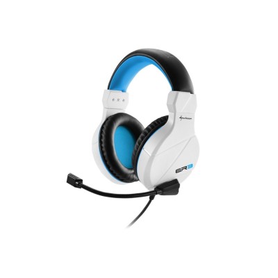Sharkoon RUSH ER3 Auricolare Cablato A Padiglione Giocare Nero, Blu, Bianco