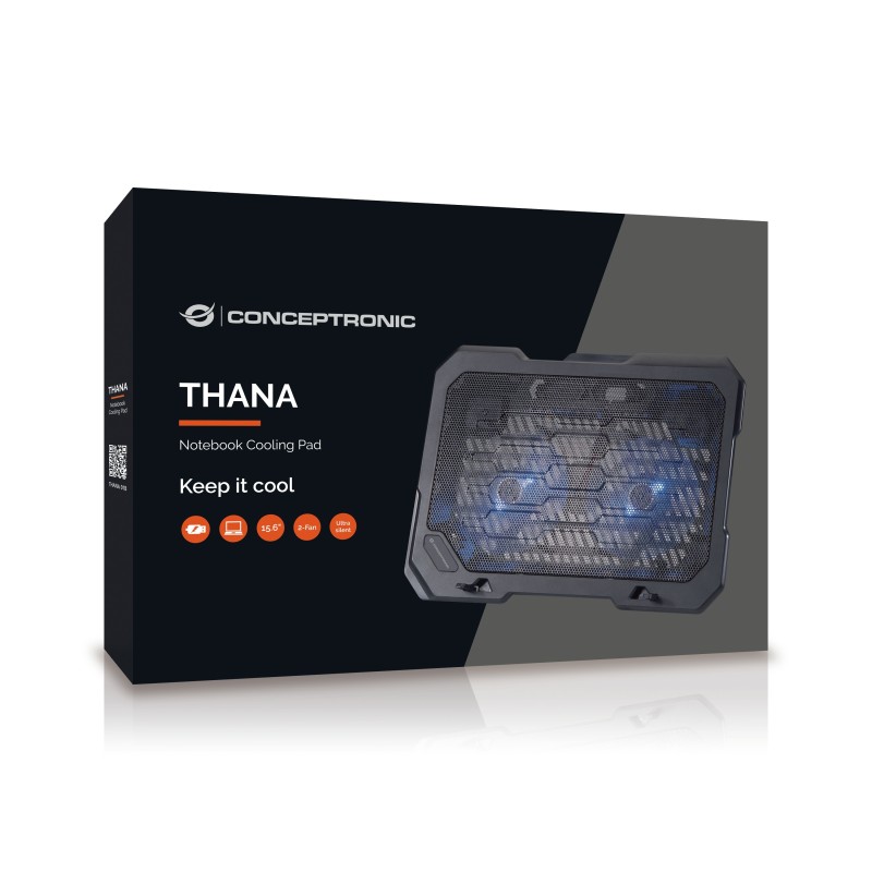 Conceptronic THANA01B base di raffreddamento per laptop 39,6 cm (15.6") Nero