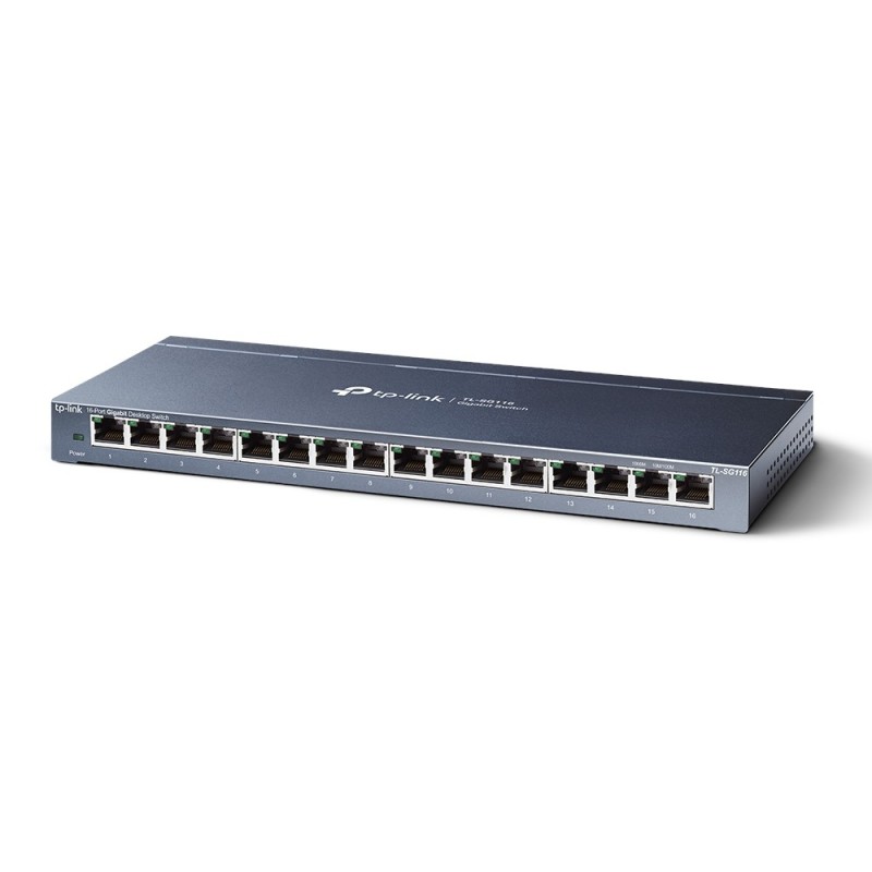 TP-Link TL-SG116 switch di rete Non gestito Gigabit Ethernet (10 100 1000) Nero