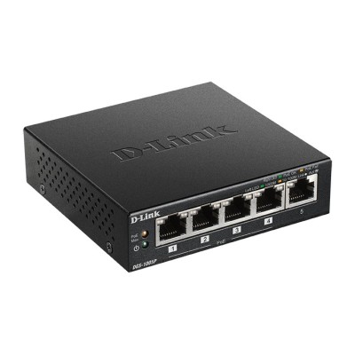 D-Link DGS-1005P Non gestito L2 Gigabit Ethernet (10 100 1000) Supporto Power over Ethernet (PoE) Nero