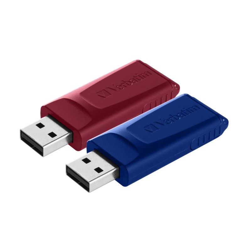 Verbatim Slider - Memoria USB - 2x32 GB, Blu, Rosso