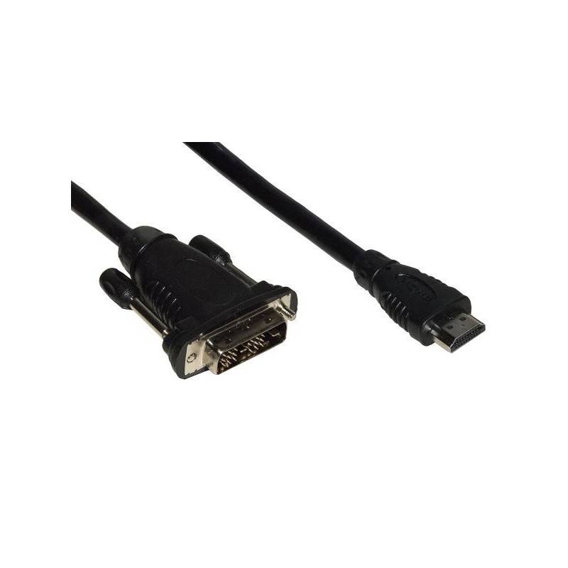 Link Accessori LKCHDVI20 cavo e adattatore video 2 m HDMI tipo A (Standard) DVI-D Nero