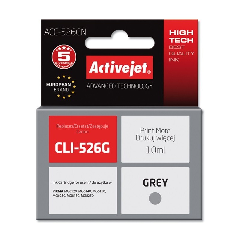 Activejet ACC-526GN cartuccia d'inchiostro 1 pz Compatibile Resa elevata (XL) Grigio