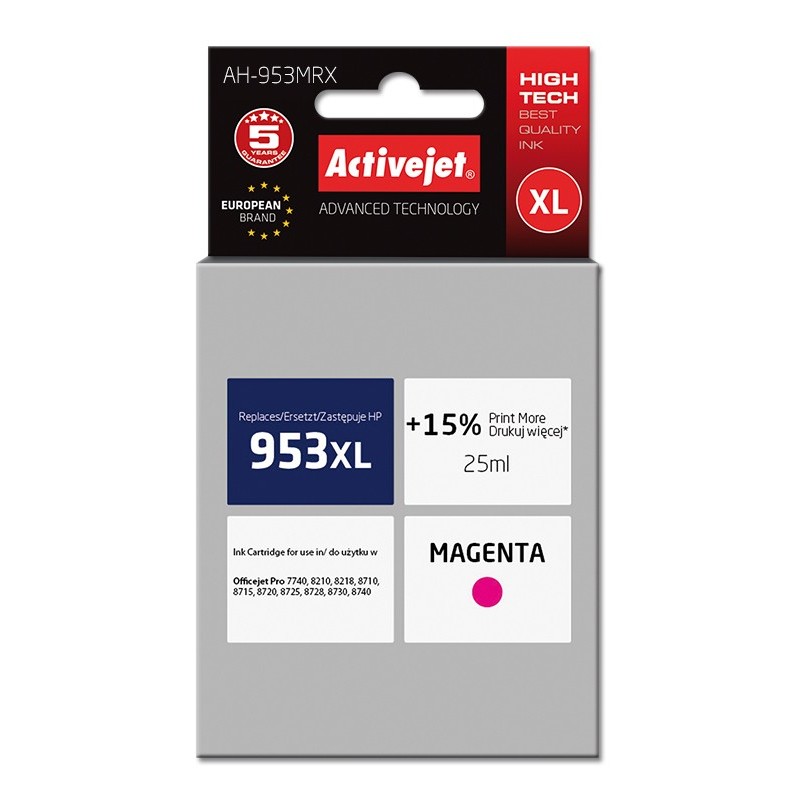 Activejet AH-953MRX cartuccia d'inchiostro 1 pz Compatibile Resa elevata (XL) Magenta