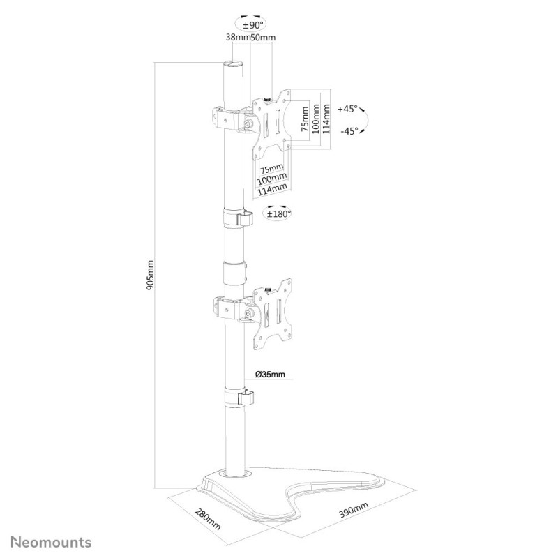 Neomounts Supporto da scrivania per monitor