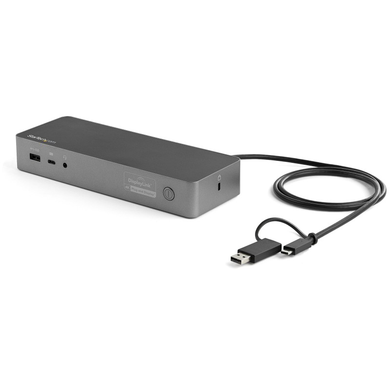 StarTech.com Docking station USB-C e USB-A - Docking station universale per portatili, doppio 4K DP e HDMI, 100W PD,