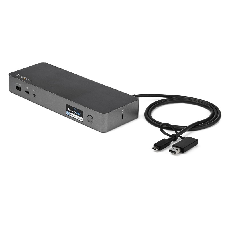 StarTech.com Docking station USB-C e USB-A - Docking station universale per portatili, doppio 4K DP e HDMI, 60W PD,