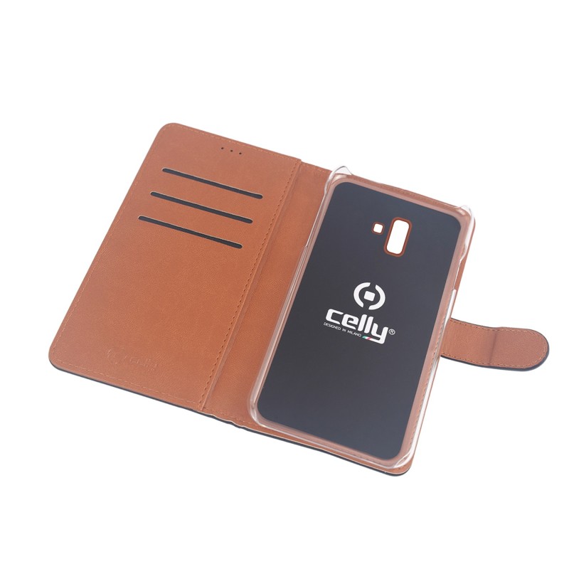 Celly WALLY789 custodia per cellulare 15,2 cm (6") Custodia a libro Nero, Marrone