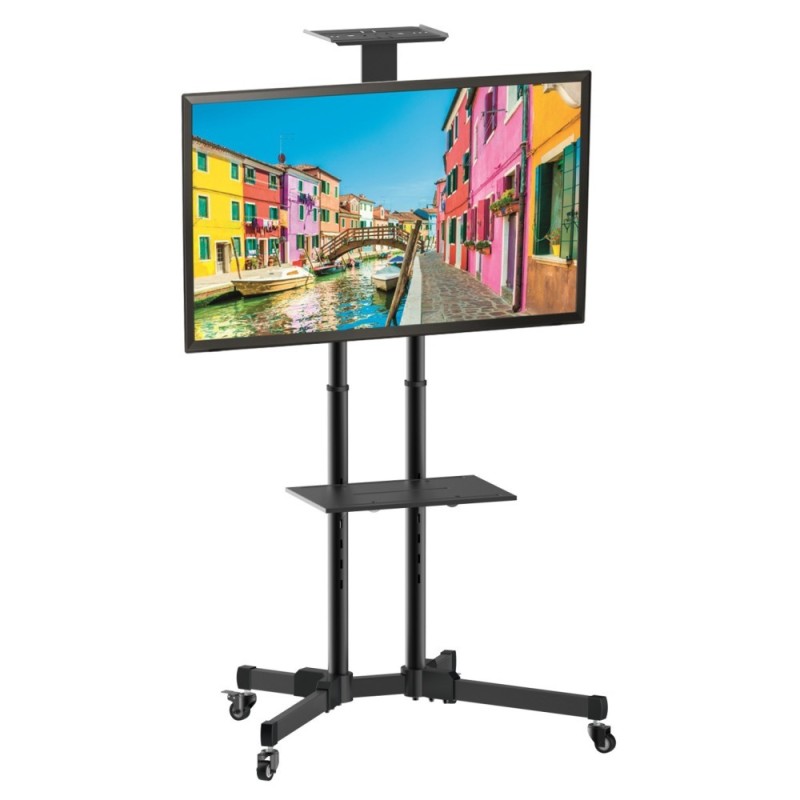 Techly Trolley da Pavimento con Mensola per TV LCD LED Plasma 37-70"