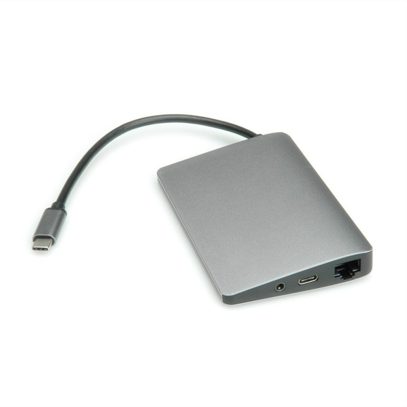 ROLINE 12.02.1021 replicatore di porte e docking station per laptop Cablato USB 3.2 Gen 2 (3.1 Gen 2) Type-C Grigio